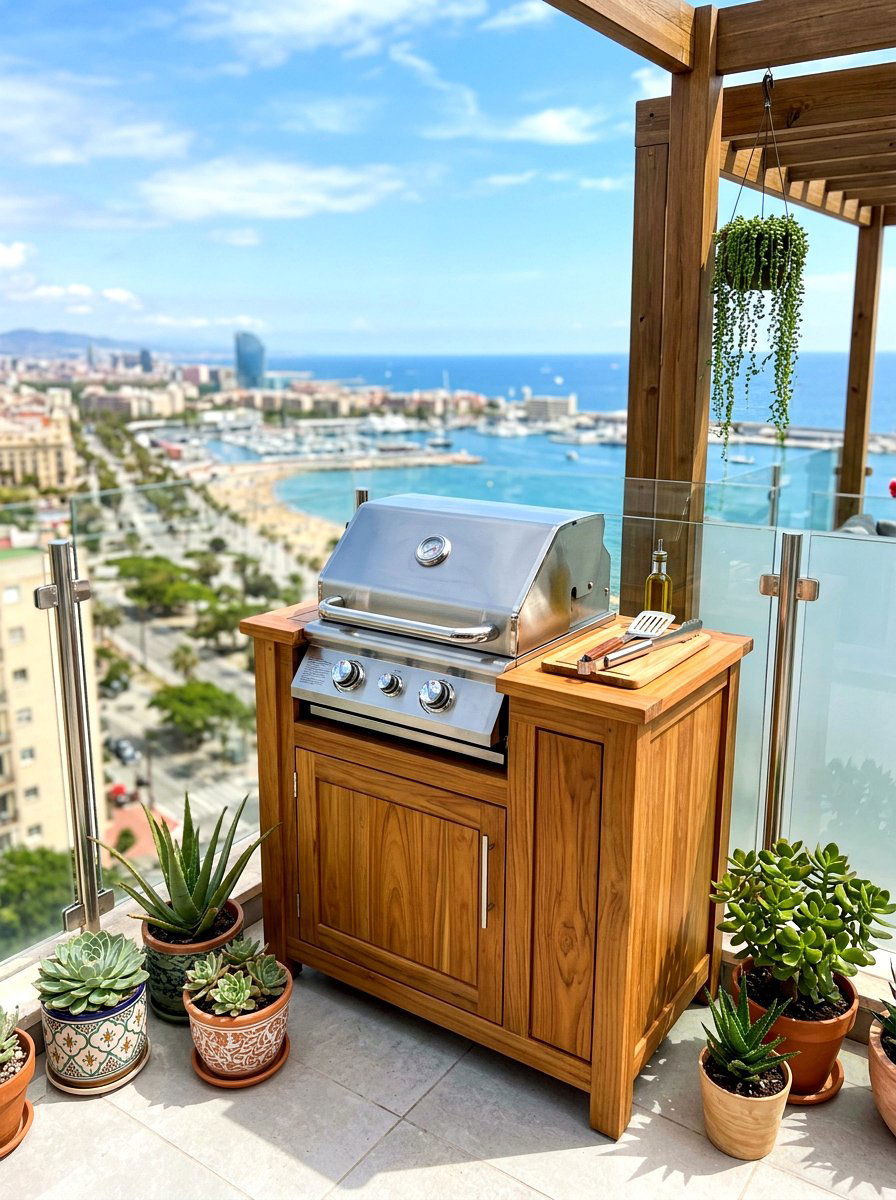 Compact Grill Cabinet - 30 deck grill station ideas