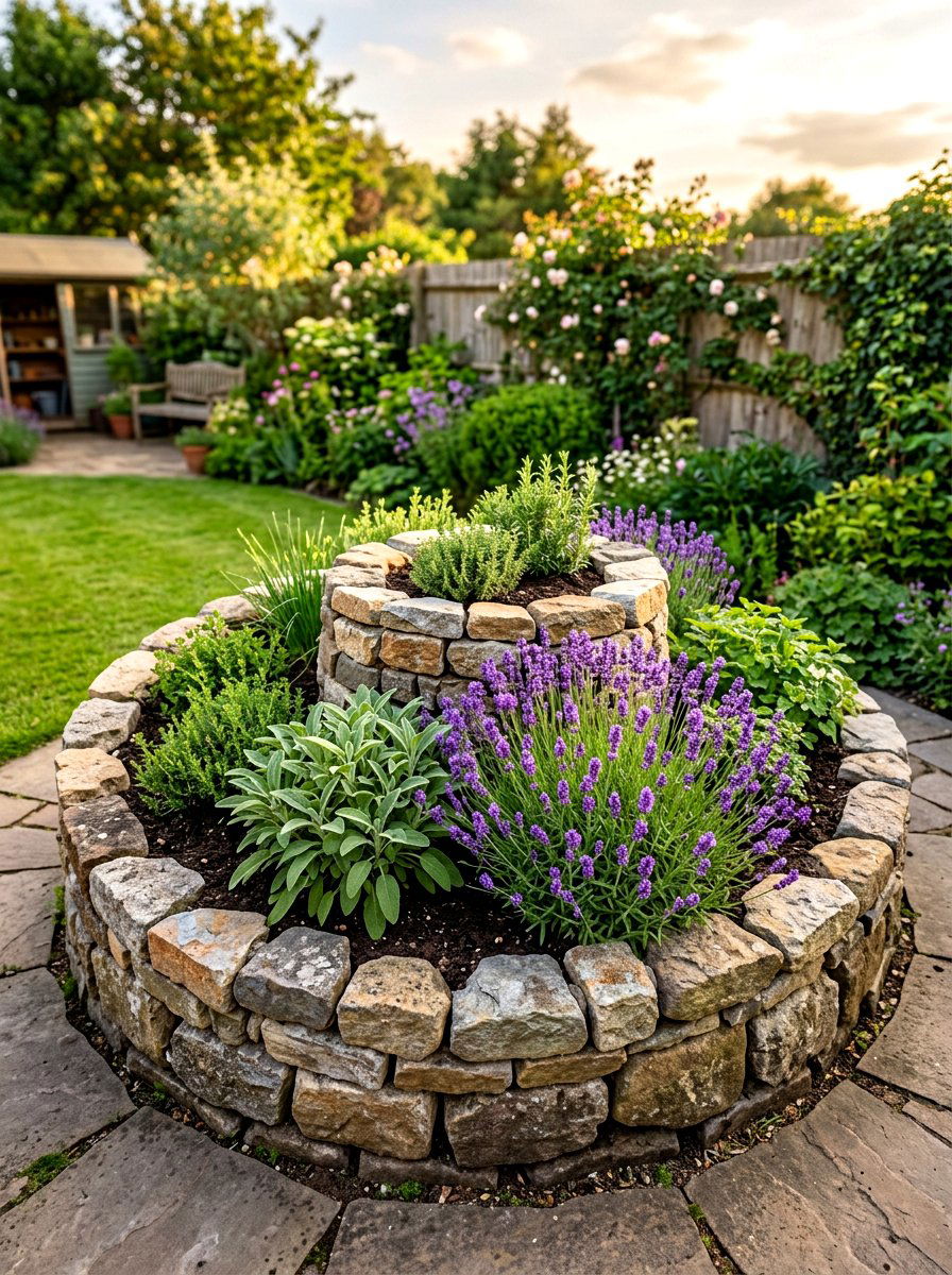 Compact Herb Spiral - 30 kitchen garden ideas