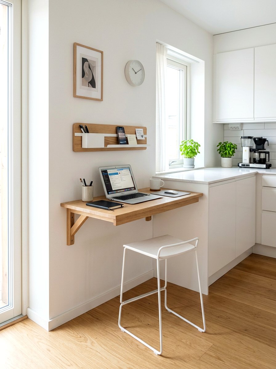Compact Kitchen Wall Desk - 30 homework station kitchen ideas
