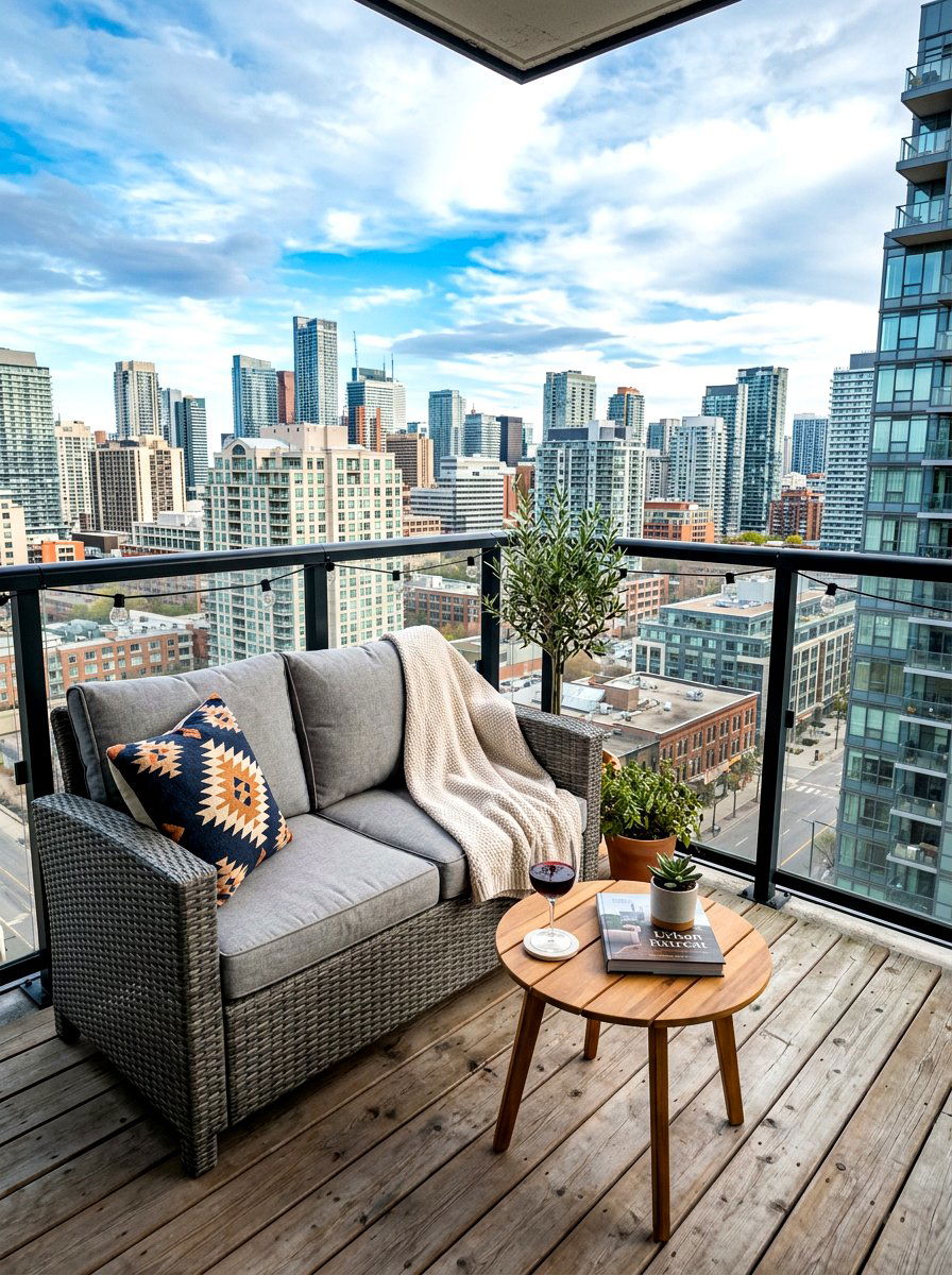 Compact Loveseat - 30 tiny balcony seating ideas