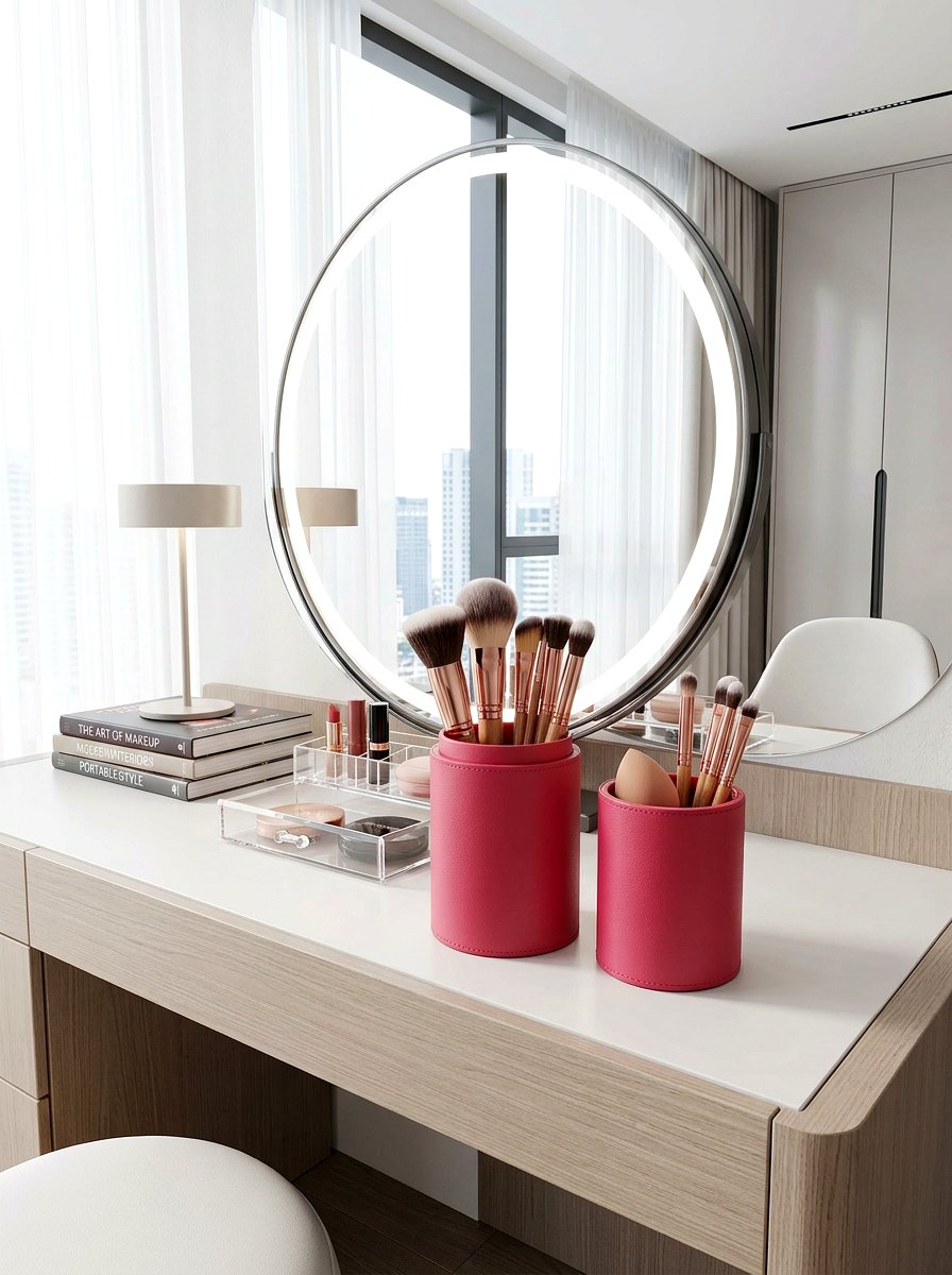 Compact Makeup Brush Cylinder - 30 makeup brush storage ideas