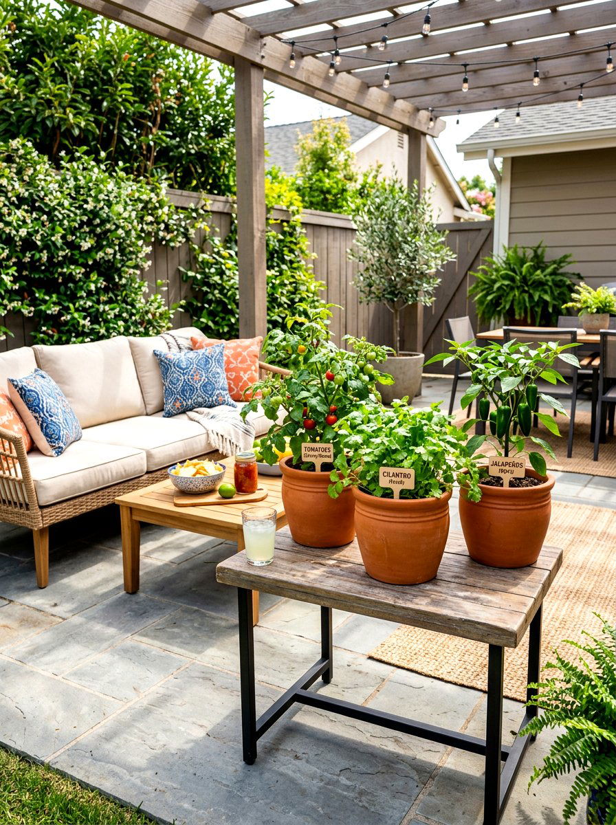 Compact Patio Setup - 30 salsa garden ideas
