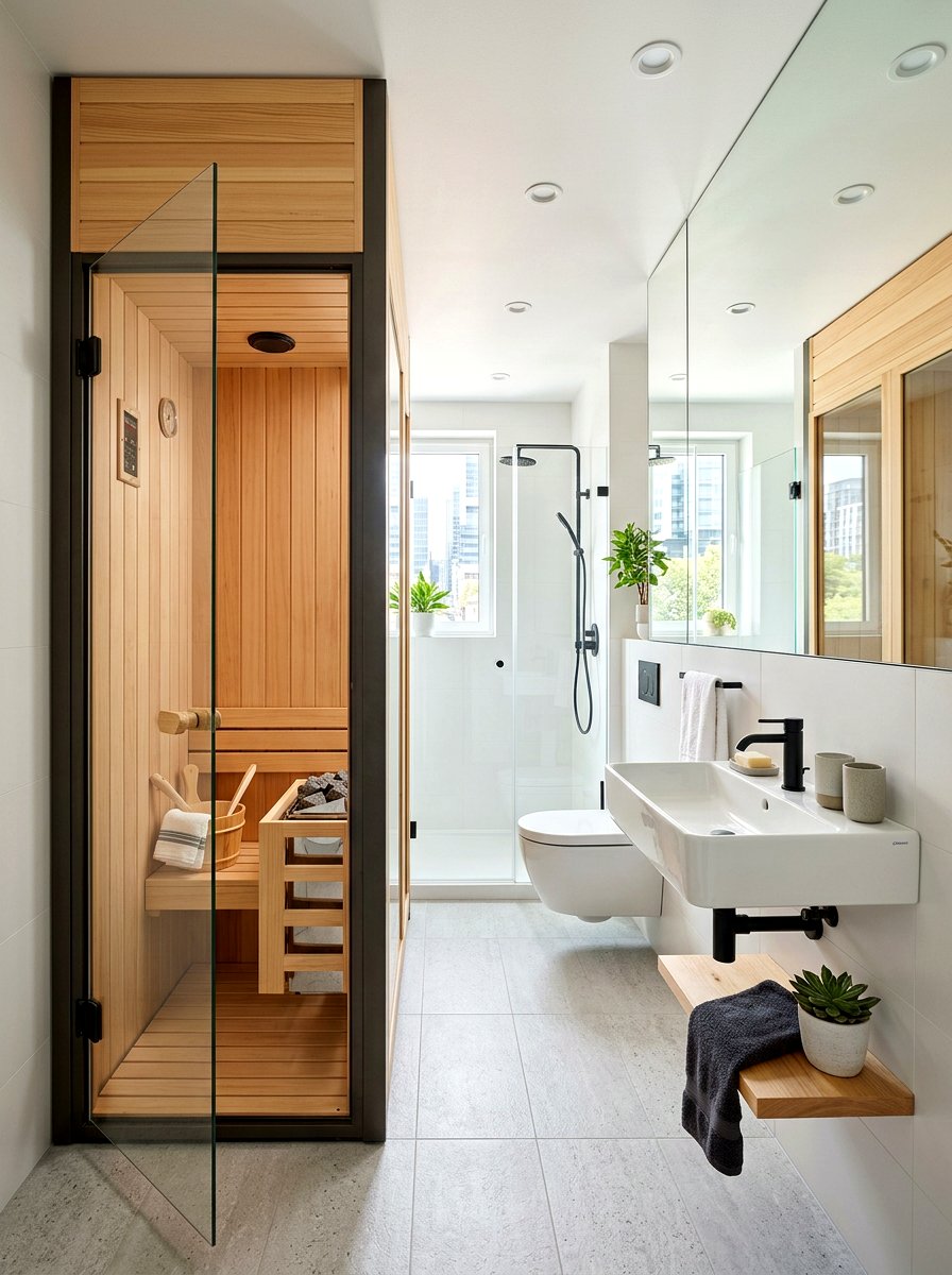 Compact Sauna Bathroom - 30 sauna bathroom ideas
