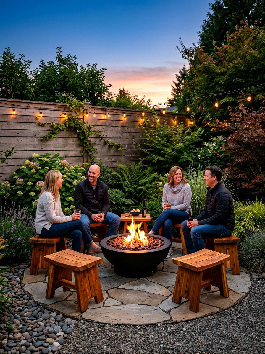 Compact Side Yard Fire Pit - 30 side yard seating ideas