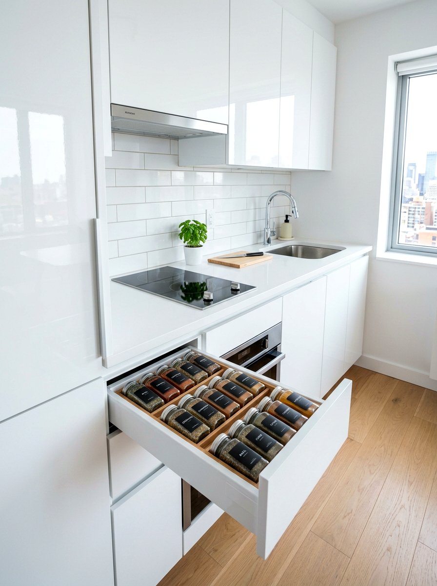Compact Spice Storage - 30 spice drawer ideas