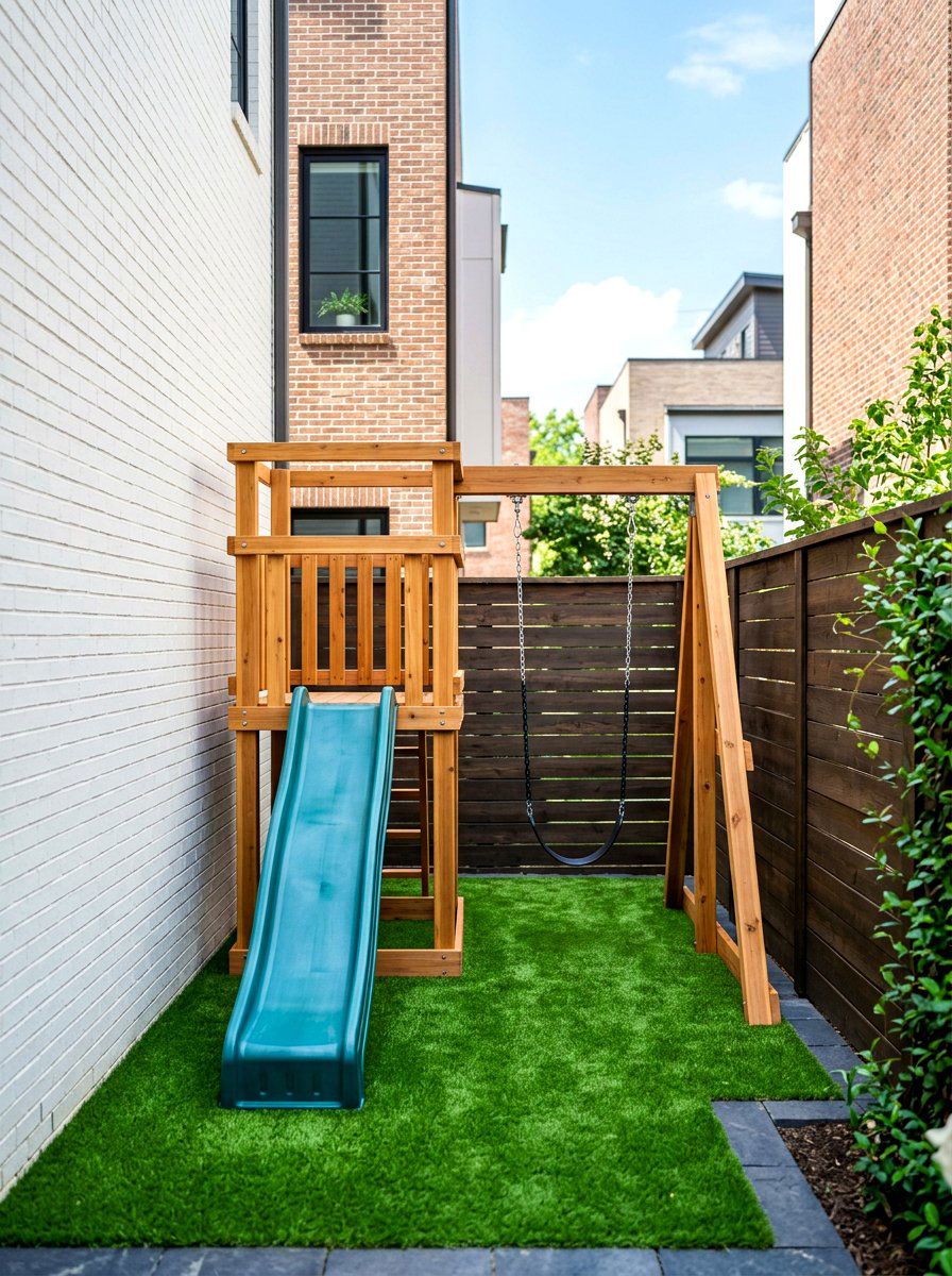 Compact Swing Set - 30 backyard swing set ideas