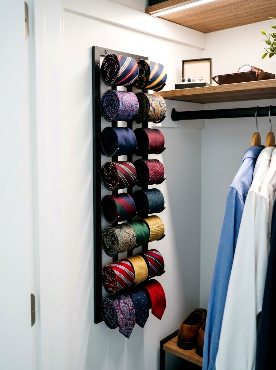 Compact Tie Rack - 30 tie storage ideas