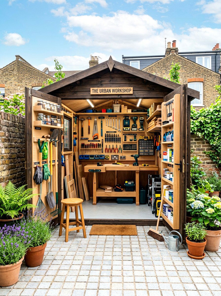 Compact Tool Shed Workshop - 30 backyard workshop shed ideas