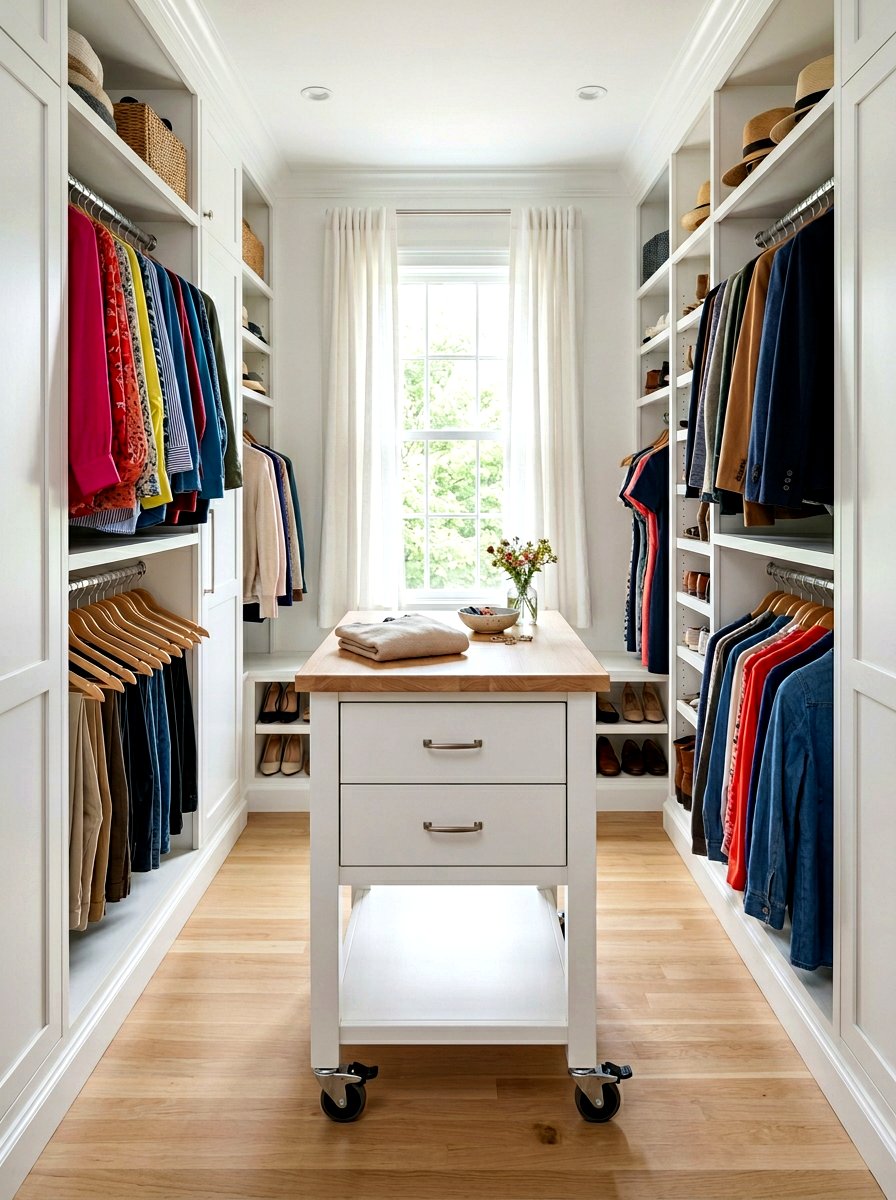 Compact Wheel Closet Island - 30 closet island ideas