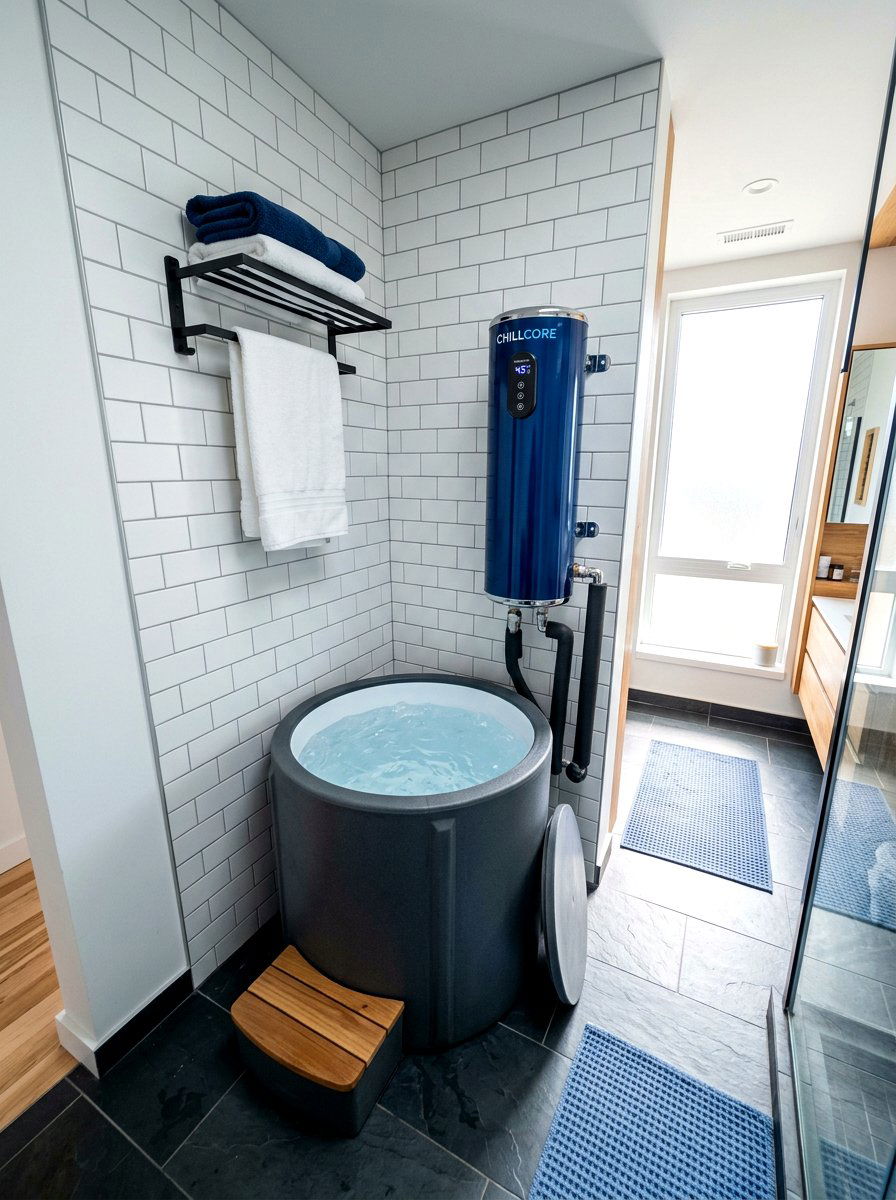 Compact cold immersion tub - 30 contrast therapy bathroom ideas