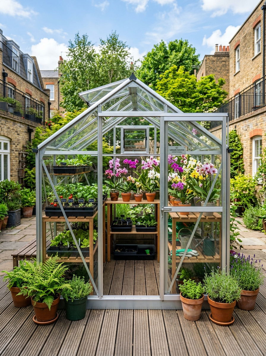 Compact greenhouse for city - 30 urban garden ideas