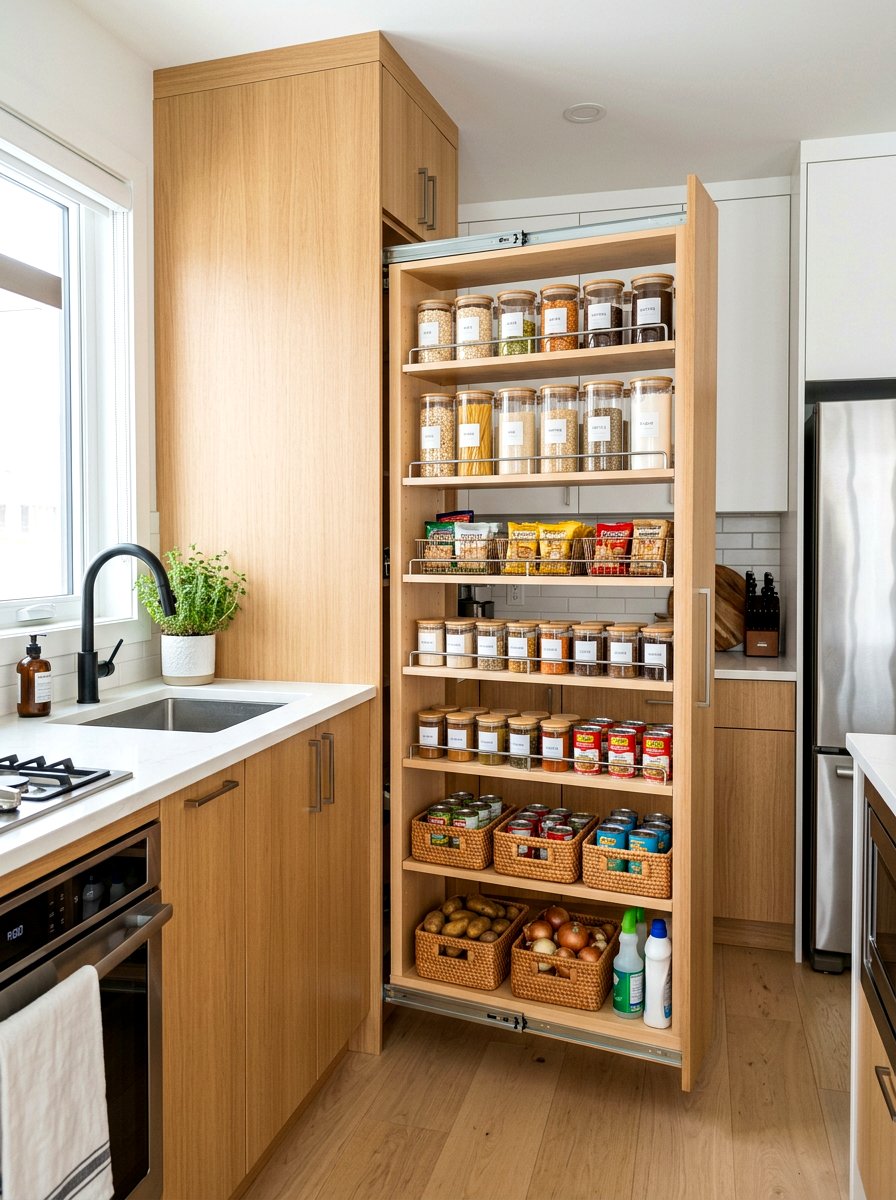 Compact kitchen pantry - 30 condo kitchen ideas