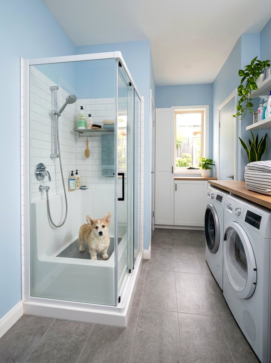 Compact pet bath in laundry - 30 pet washing station laundry ideas