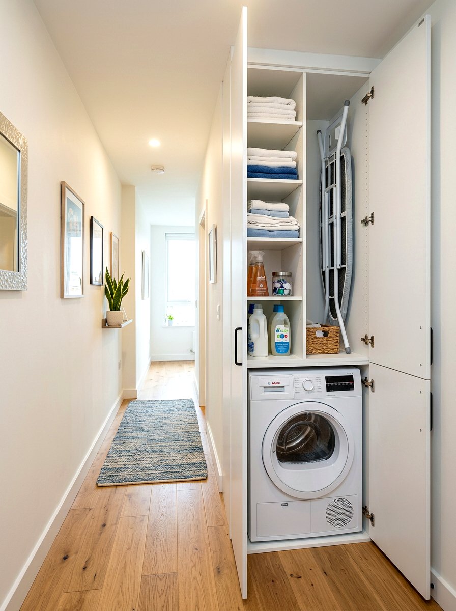 Compact vertical laundry cabinet - 30 washer dryer enclosure ideas