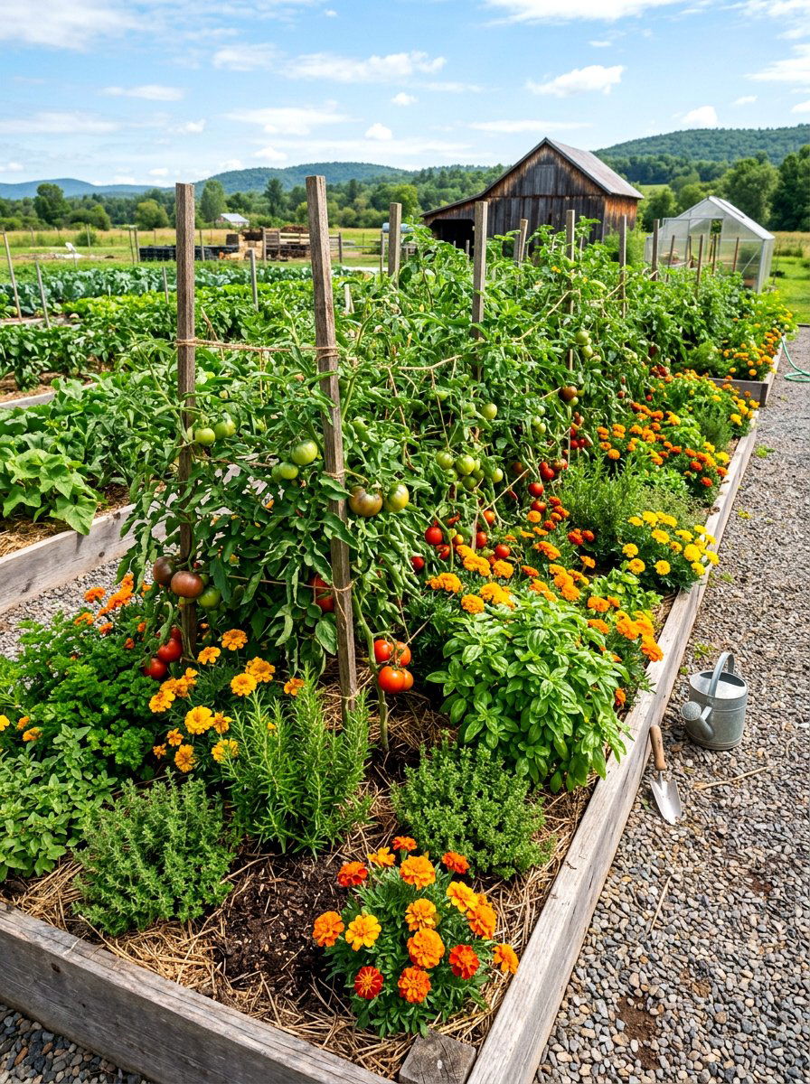 Companion Planted Bed - 30 herb rich backyard ideas