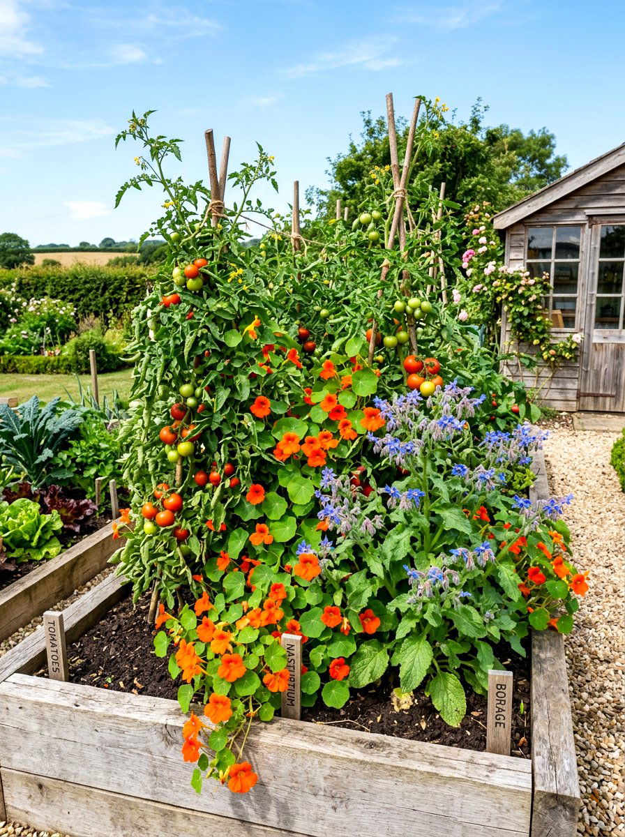 Companion vegetable garden - 30 pollinator backyard garden ideas