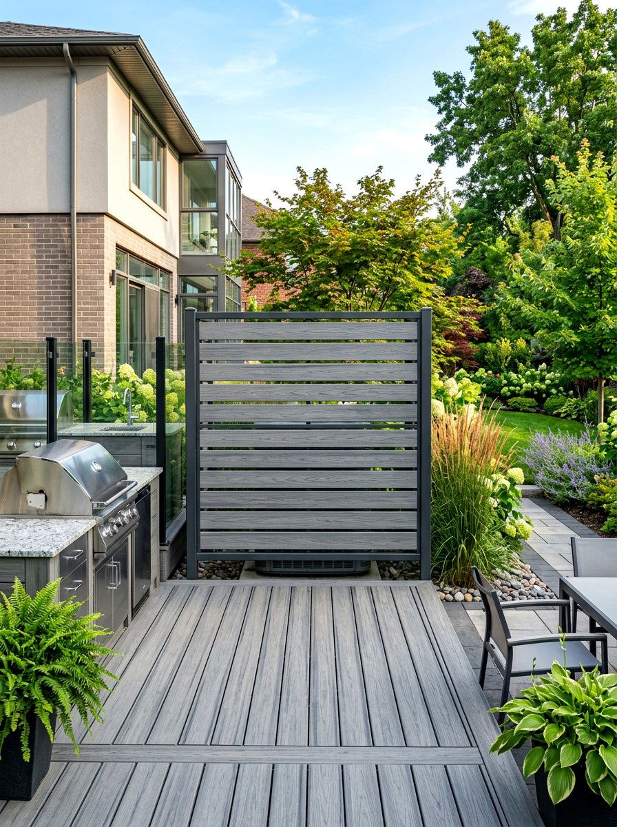 Composite Deck Board Screen - 30 AC screen privacy ideas