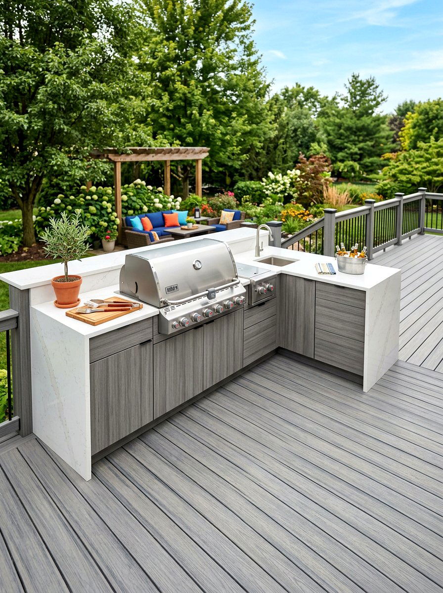 Composite Deck Grill - 30 deck grill station ideas