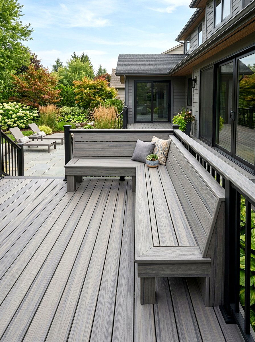 Composite Deck Integrated Seating - 30 deck built in seating ideas
