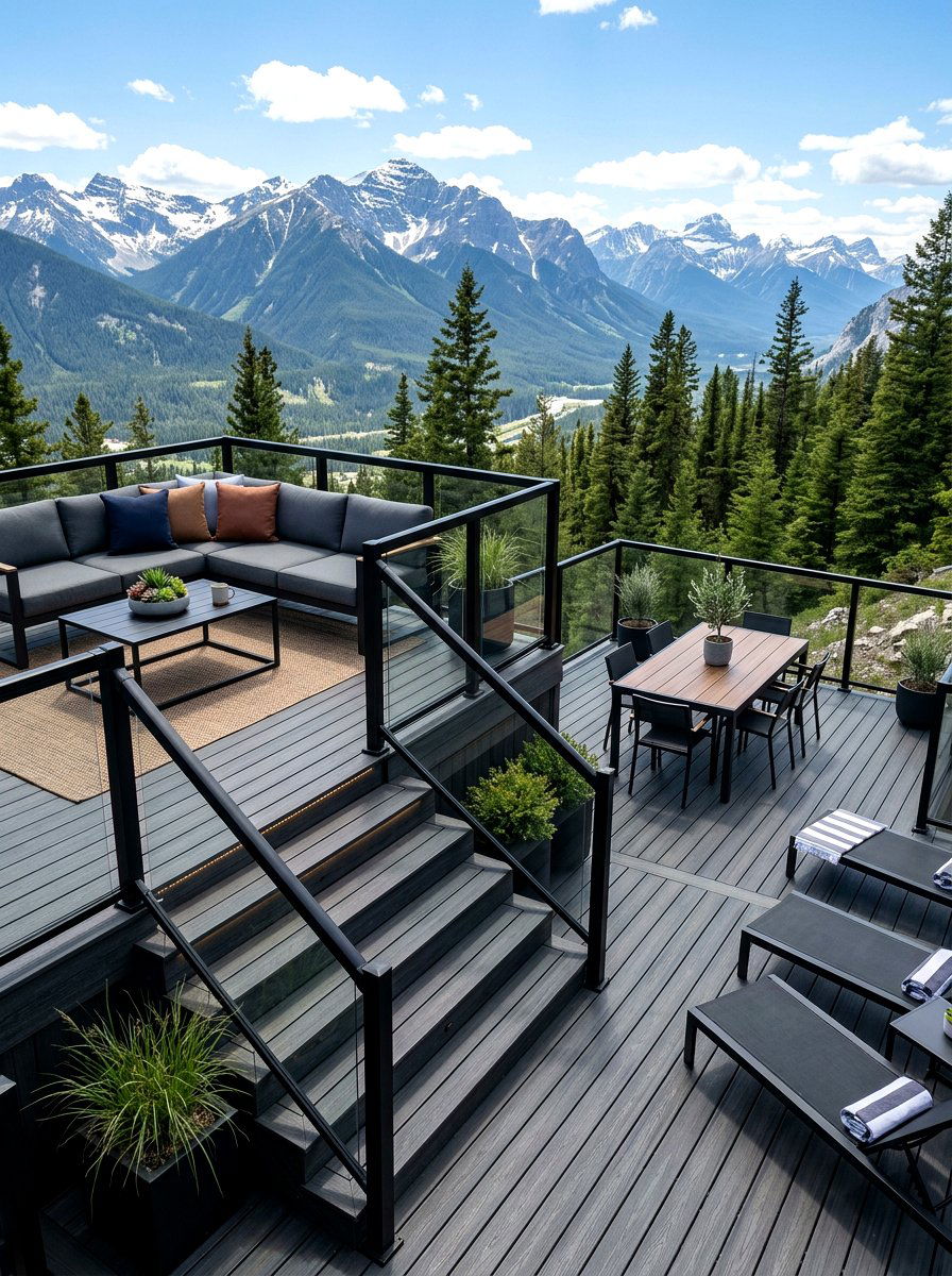 Composite Deck With Glass Railing - 30 multi level deck ideas