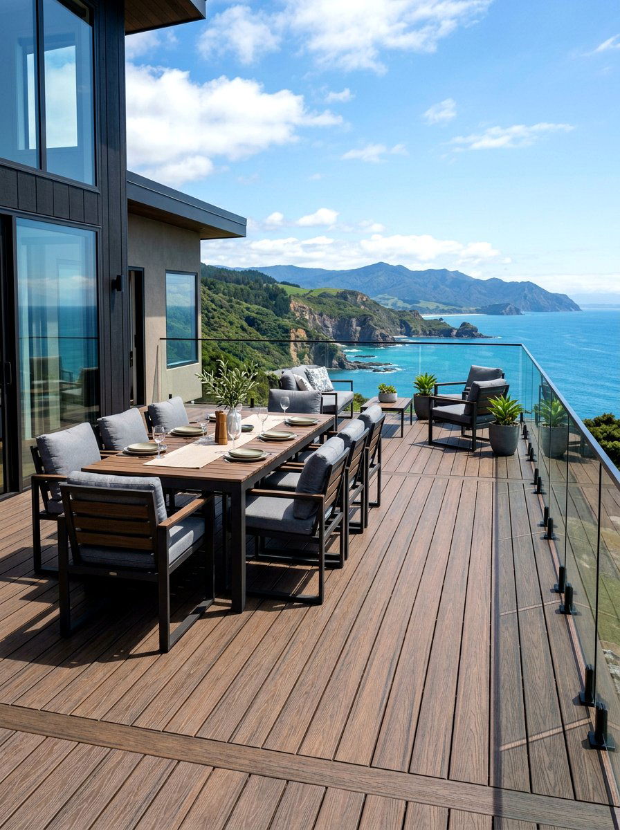 Composite Decking - 30 low maintenance backyard landscaping ideas
