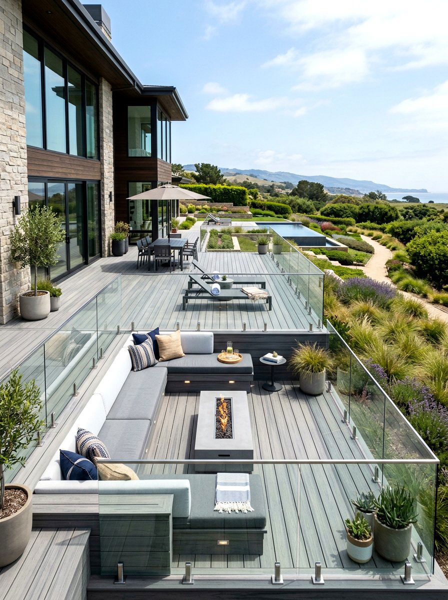 Composite Decking - 30 low maintenance landscaping ideas