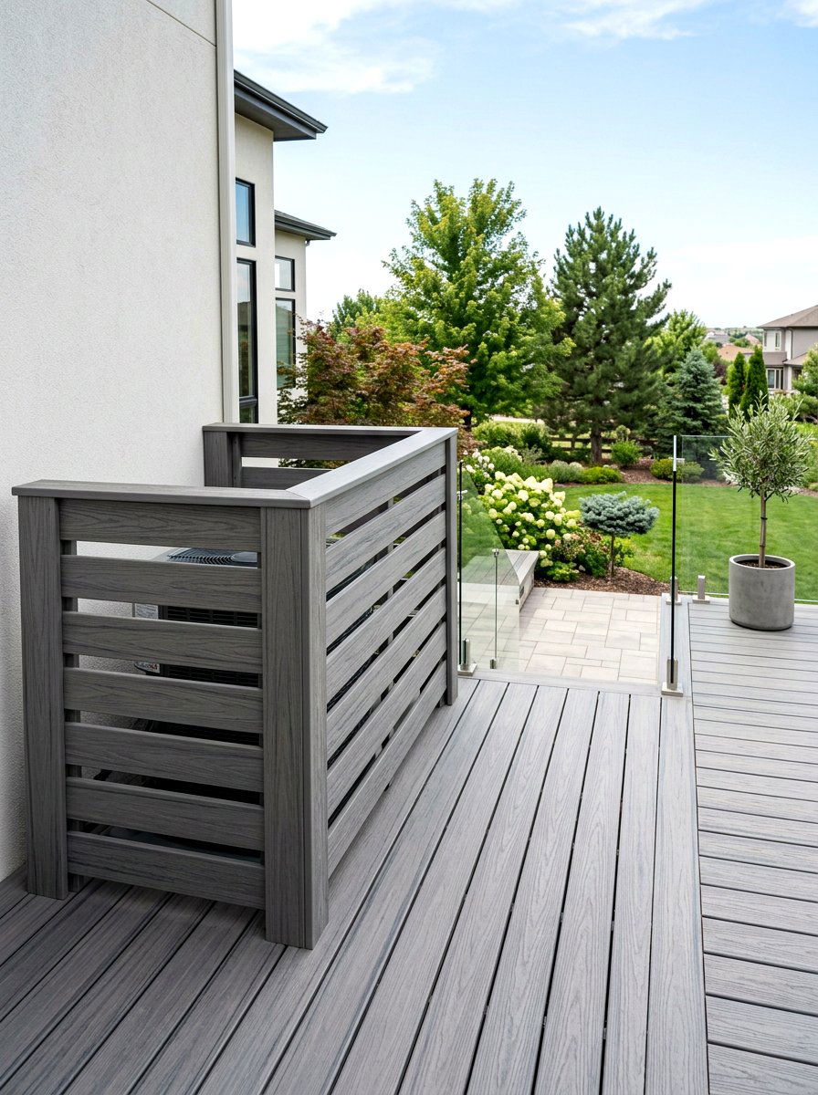 Composite Decking AC Screen - 30 air conditioner screen ideas