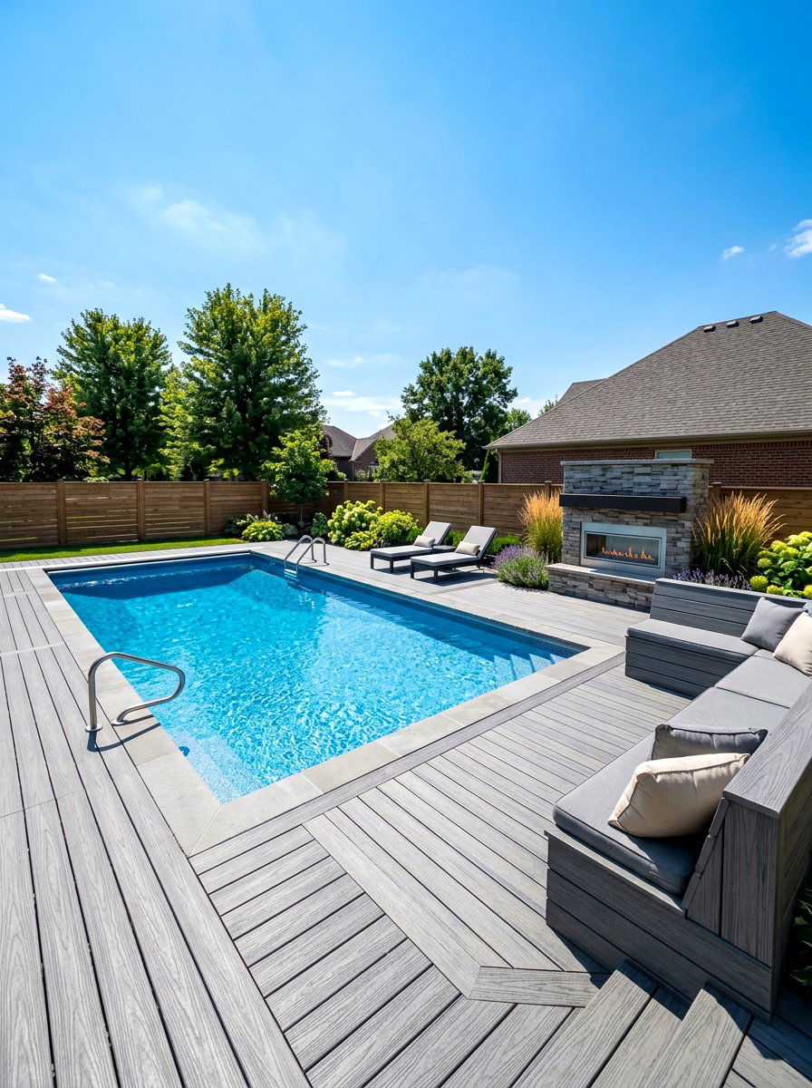 Composite Decking Pool Area - 30 pool patio ideas