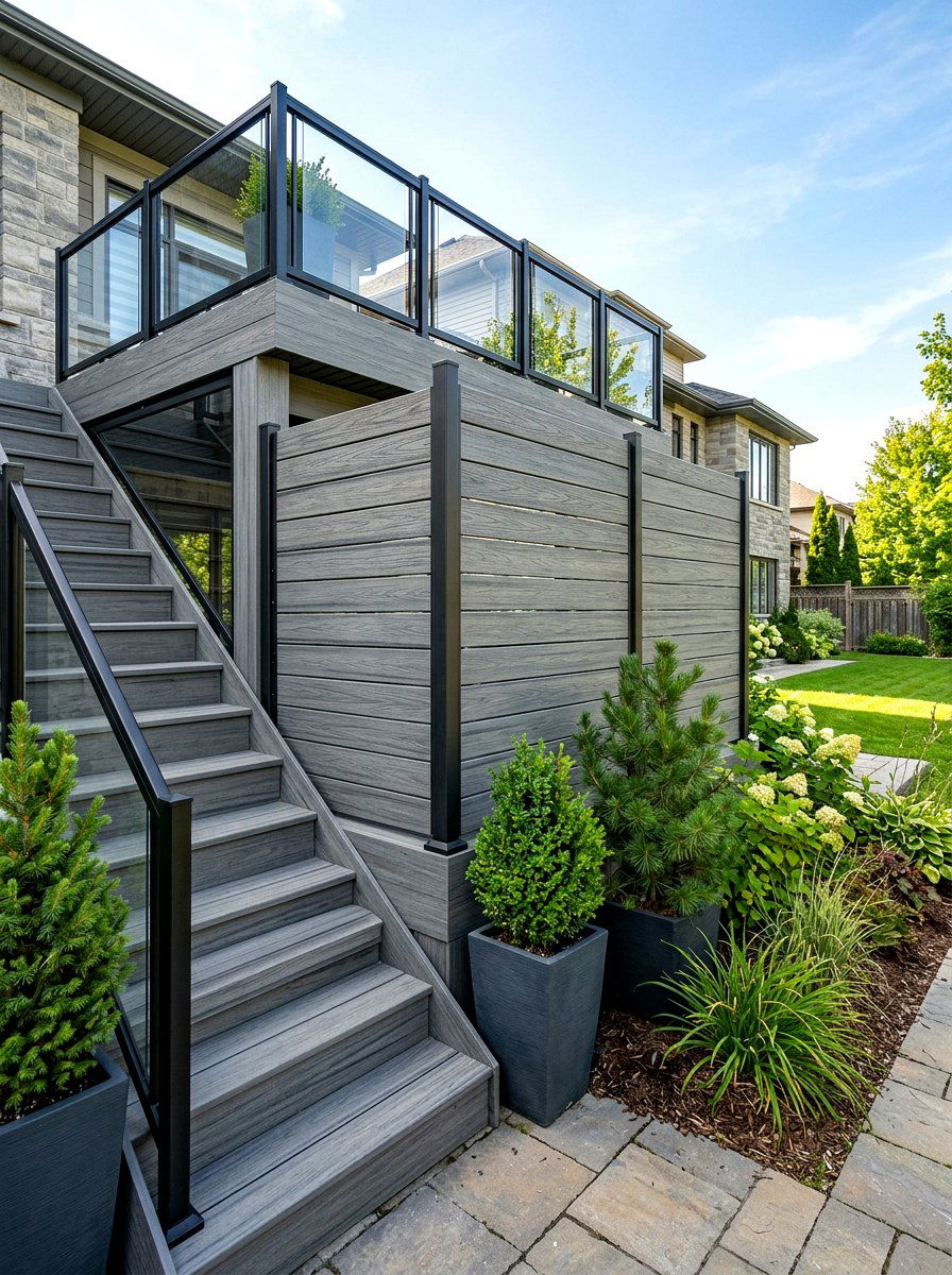 Composite Decking Screen - 30 trash bin screen ideas