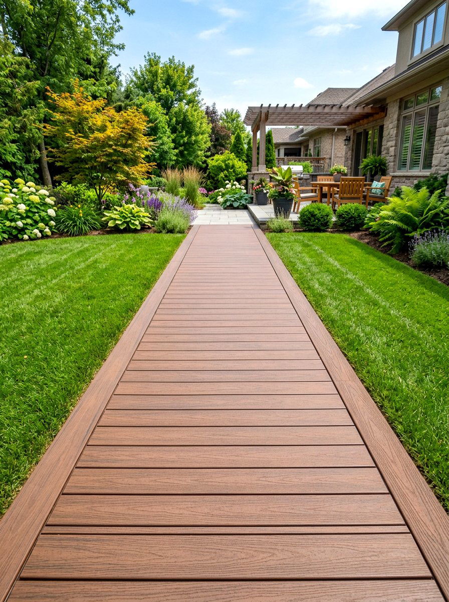Composite Decking Walkway - 30 boardwalk garden path ideas