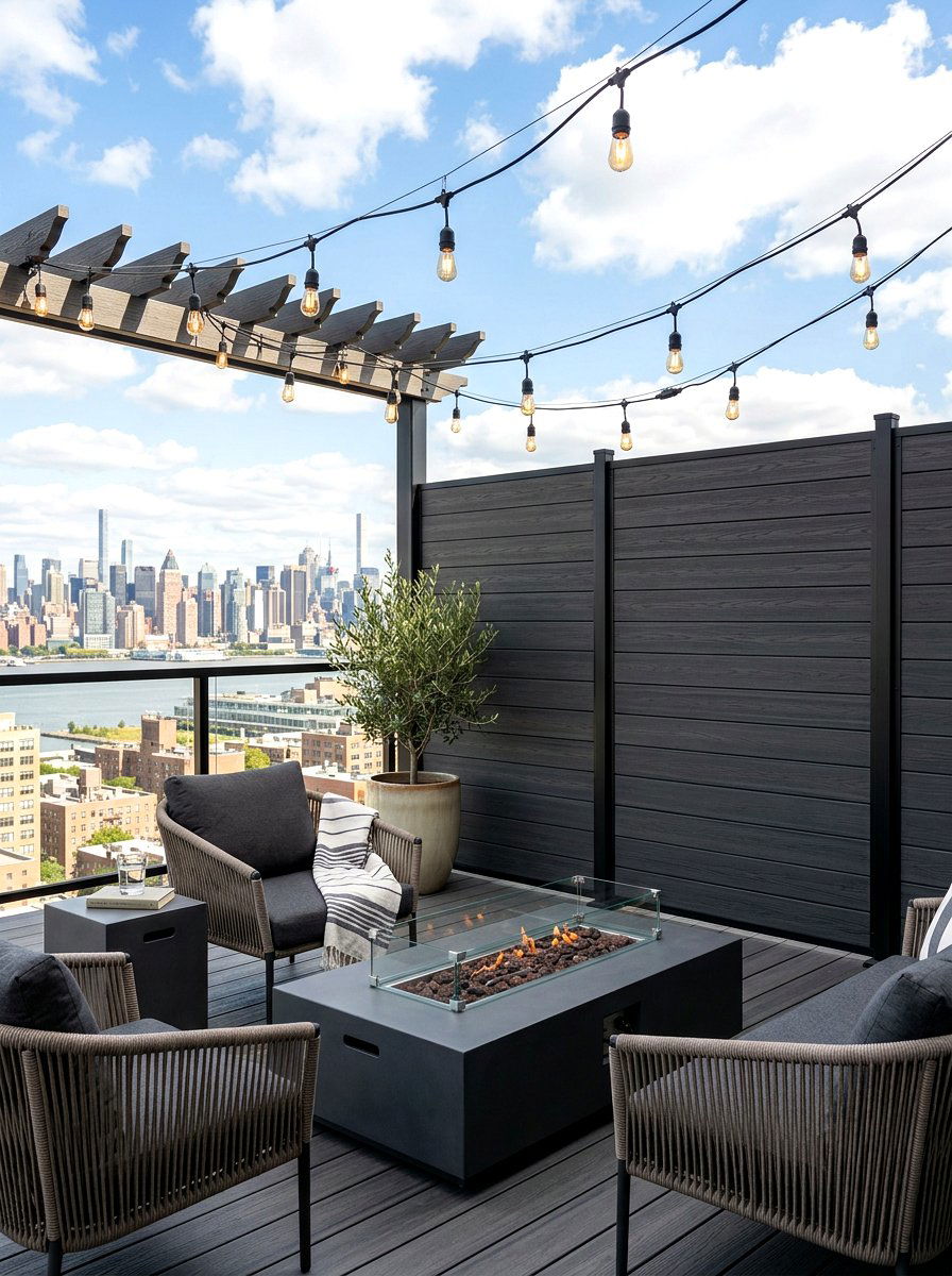 Composite Fencing Panel - 30 rooftop privacy screen ideas