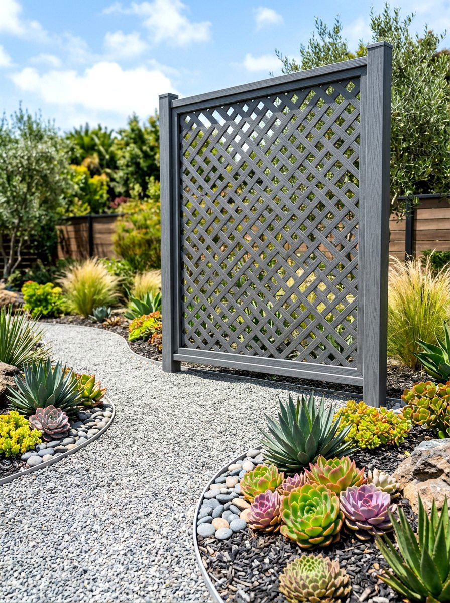 Composite Gray Lattice Panel - 30 lattice fence ideas
