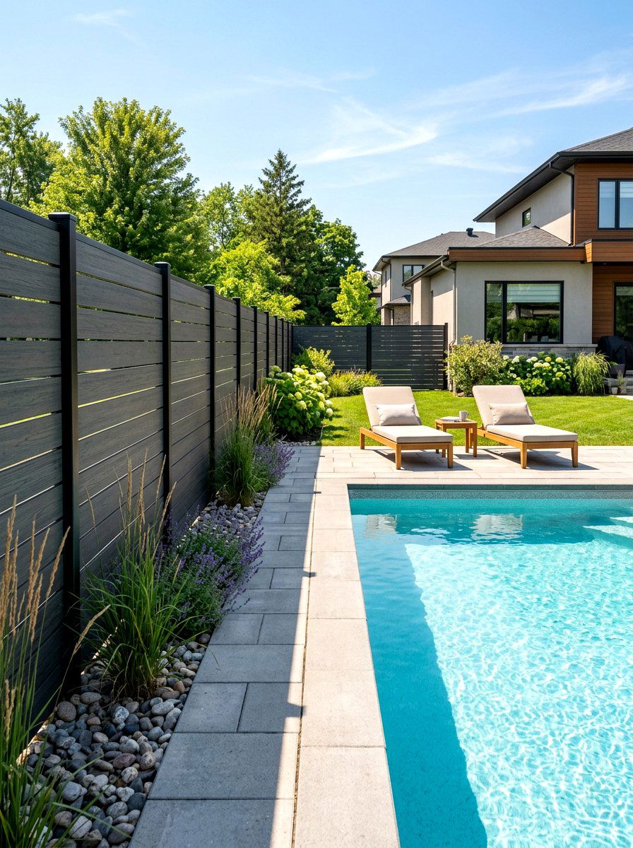 Composite Horizontal Fencing - 30 horizontal fence ideas