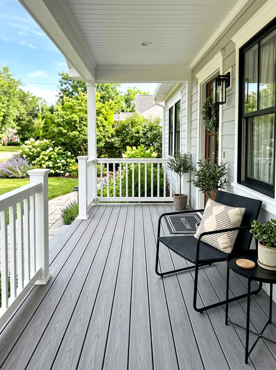 Composite Porch Deck - 30 low maintenance curb appeal ideas
