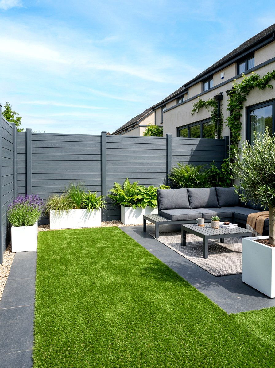 Composite Slat Fence - 30 small yard fence ideas