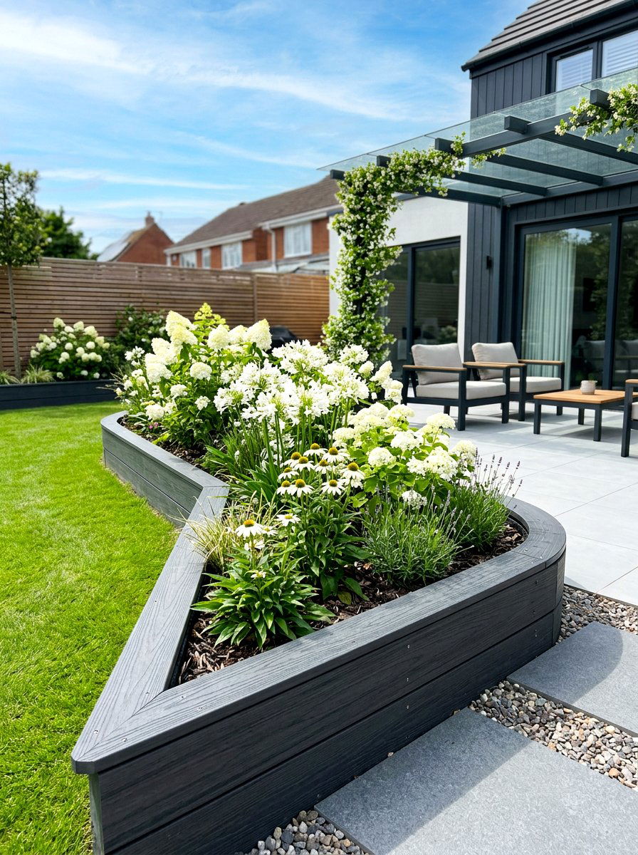 Composite Timber Garden Border - 30 raised bed border ideas