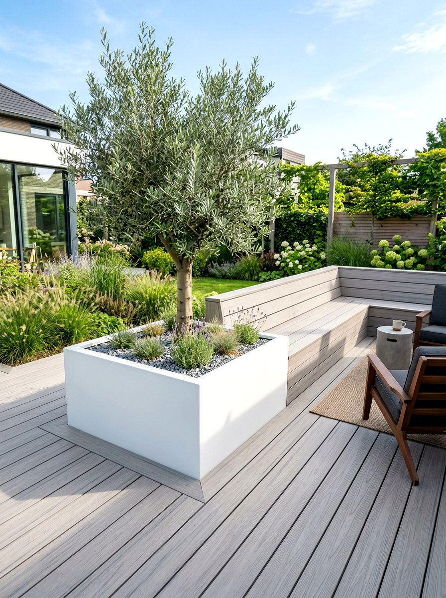 Composite Wood Deck - 30 low maintenance patio garden ideas
