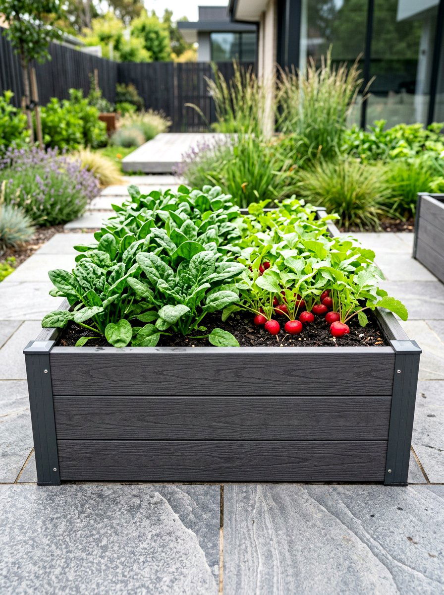 Composite Wood Garden Box - 30 raised planter box ideas