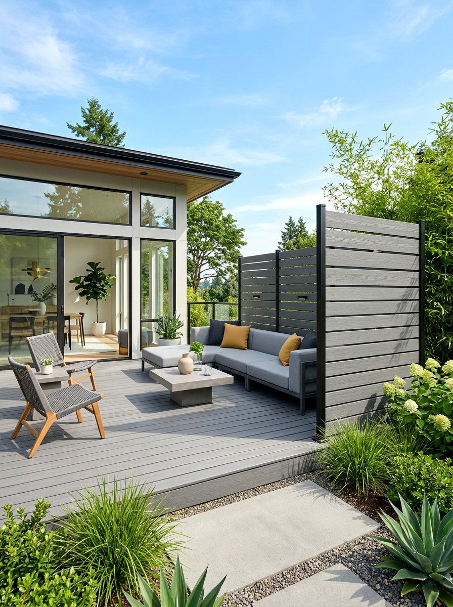 Composite Wood Screen - 30 trash enclosure privacy ideas