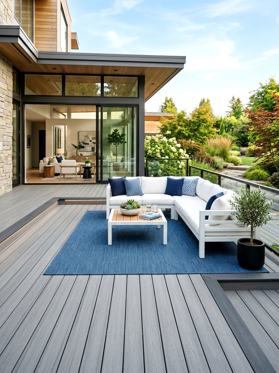 Composite decking area 1 - 30 cozy deck ideas
