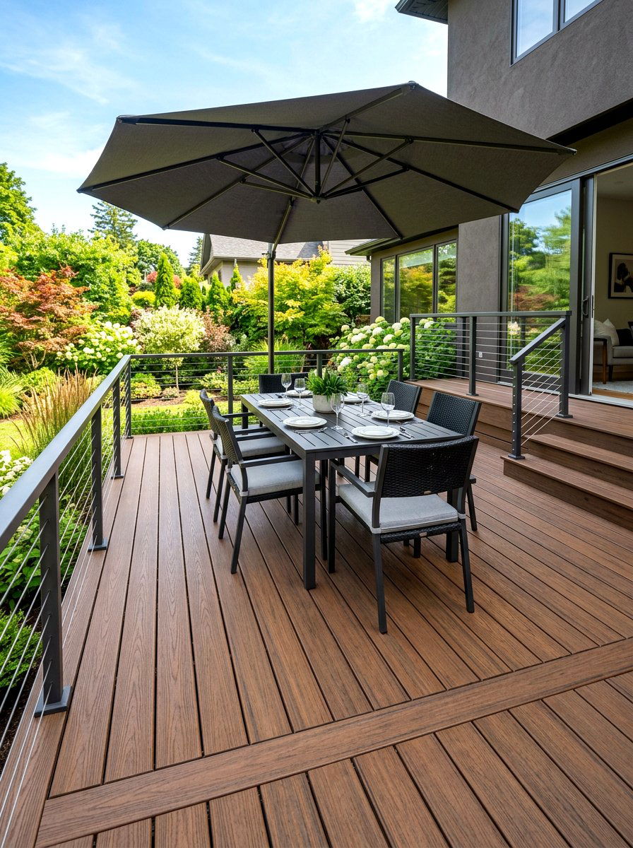 Composite decking area - 30 cozy deck ideas