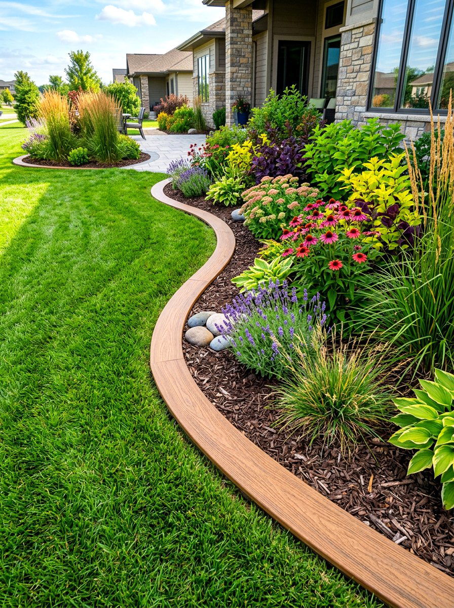 Composite landscape borders - 30 lawn edging ideas
