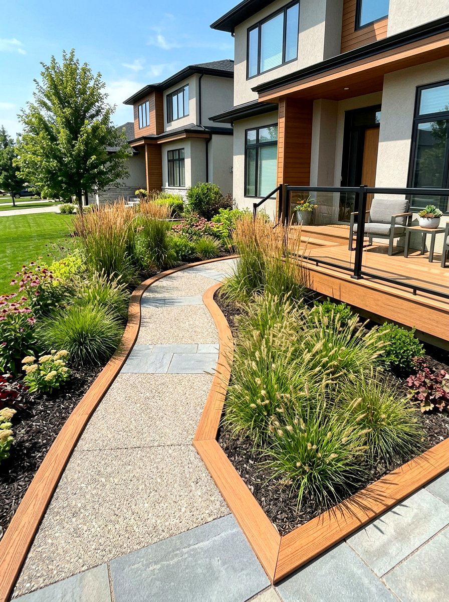 Composite landscape edging - 30 front yard edging ideas