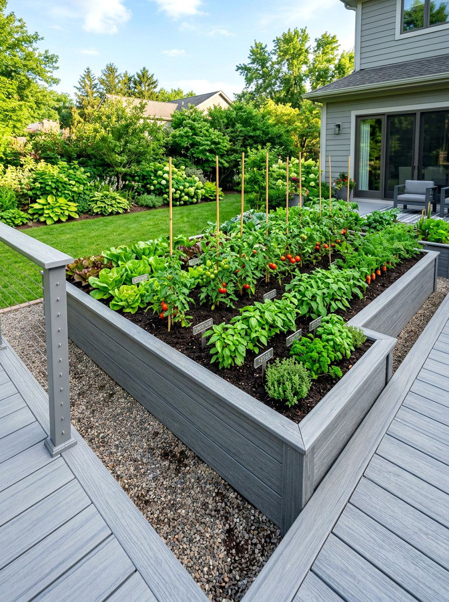 Composite lumber garden bed - 30 raised garden bed ideas