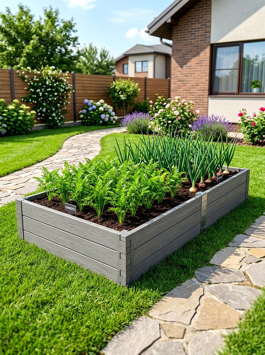 Composite wood garden kit - 30 narrow raised bed ideas