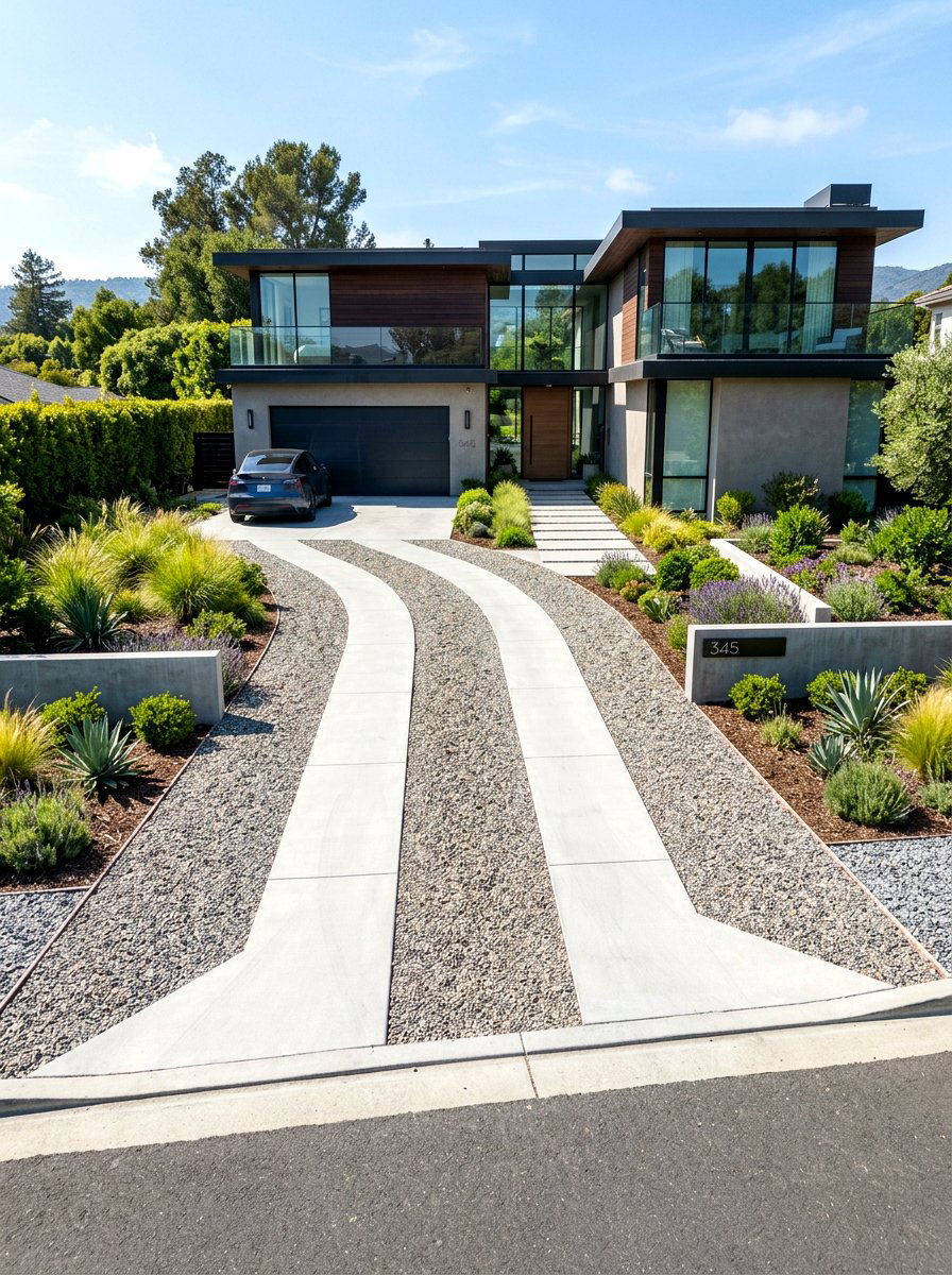 Concrete And Gravel Driveway - 30 gravel driveway ideas