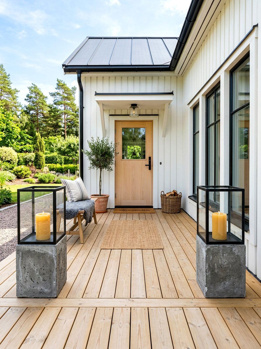 Concrete Base Lantern For Outdoor Space - 30 porch lantern styling ideas aesthetic