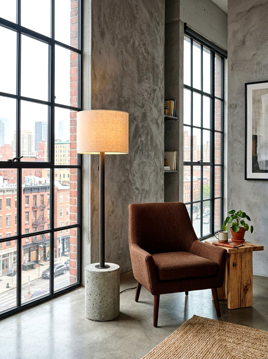Concrete Base Modern Light - 30 reading lamp corner ideas