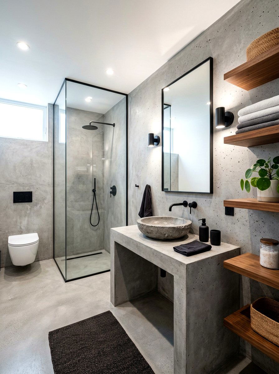 Concrete Basement Bathroom - 30 basement bathroom ideas
