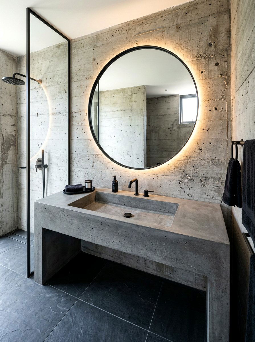 Concrete Basin Vanity - 30 bathroom sink ideas